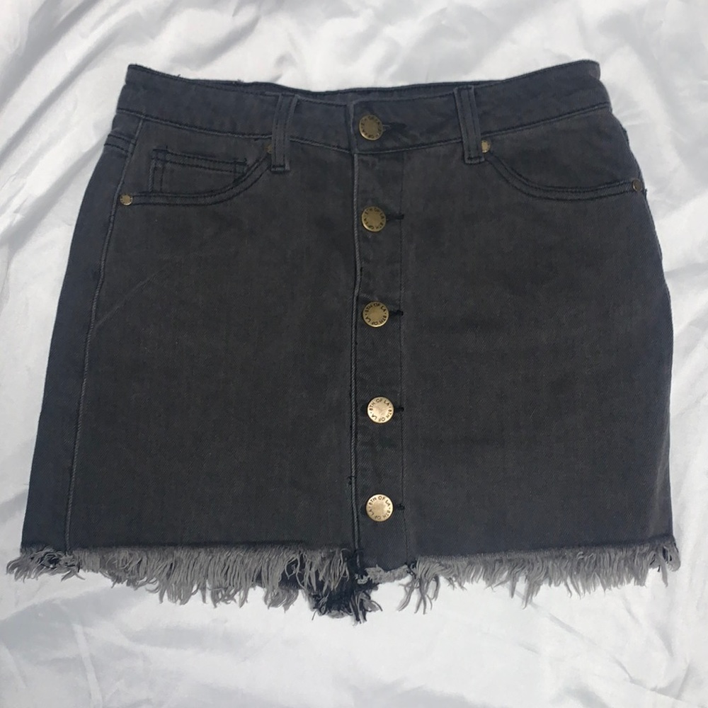 Black denim skirt